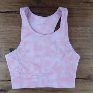 ALL FENIX PINK TYE DIE LONG LINE UNPADDED SPORTS BRA SIZE LARGE
